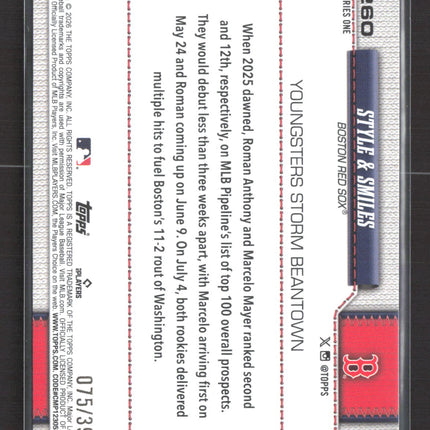 2026 Topps Series One Style & Smiles #260 Yellow /399 Roman Anthony