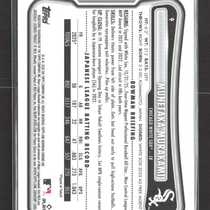 2026 Bowman Chrome Munetaka Murakami #9 Blue Mojo Refractor RC 167/175