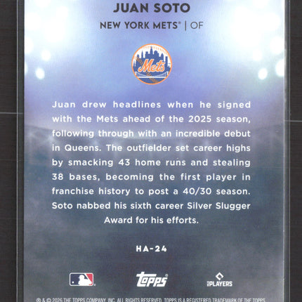2026 Topps Home Field Advantage Juan Soto #HA-24