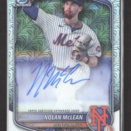 2024 Bowman Chrome Mega Box Nolan McLean #BMA-NM Mojo Refractor Auto