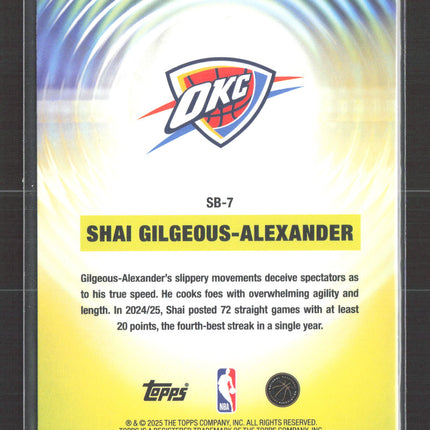 2025 Topps Sonic Boom Shai Gilgeous-Alexander #SB-7