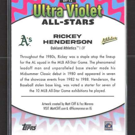 2025 Topps Chrome Ultra Violet All-Stars Rickey Henderson #UV-12