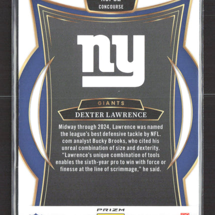 2024 Panini Select Prizm Concourse Dexter Lawrence #52 Zebra