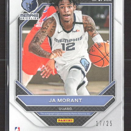 2021 Panini Prizm Signatures Ja Morant #SI-JAM Mojo 17 / 25 Auto