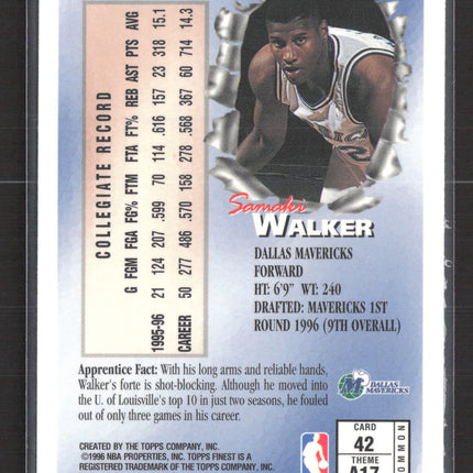 1996 Topps Finest Apprentices Samaki Walker #42