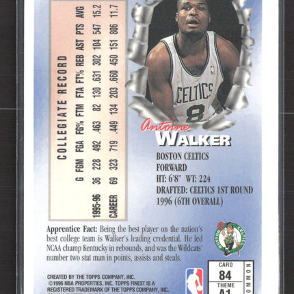 1996 Topps Finest Apprentice Antoine Walker #84