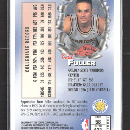 1996 Topps Finest Apprentices Todd Fuller #58