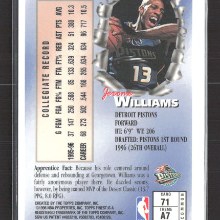 1996 Topps Finest Apprentices Jerome Williams #71