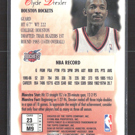 1996 Topps Finest Maestros Clyde Drexler #M9