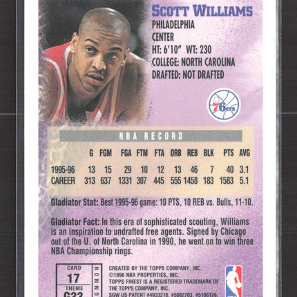 1996 Topps Finest Gladiators Scott Williams #G33