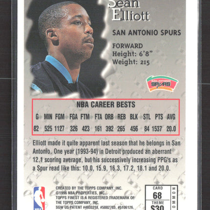 1996 Topps Finest Sterling Sean Elliott #68