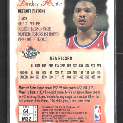 1996 Topps Finest Maestros Lindsey Hunter #M32