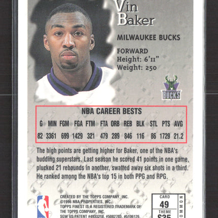 1996 Topps Finest Sterling Vin Baker #49
