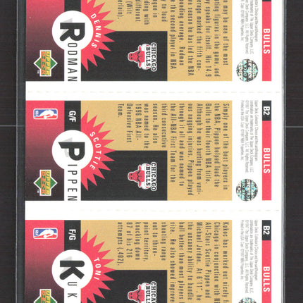 1997 Upper Deck Collector's Choice Dennis Rodman Scottie Pippen Toni Kukoc #B2