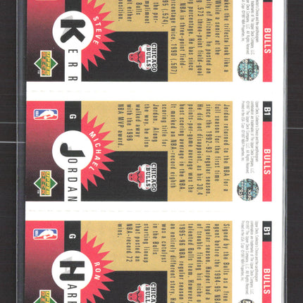1997 Upper Deck Collector's Choice Steve Kerr Ron Harper Michael Jordan #B1