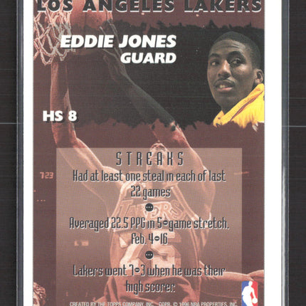 1996 Topps Finest Hot Stuff Eddie Jones #HS
