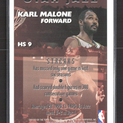 1996 Topps Finest Hot Stuff Karl Malone #HS 9