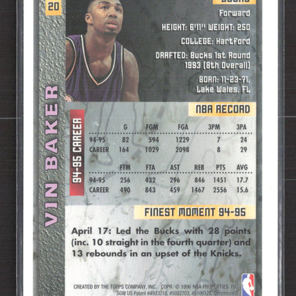 1996 Topps Finest Vin Baker #20