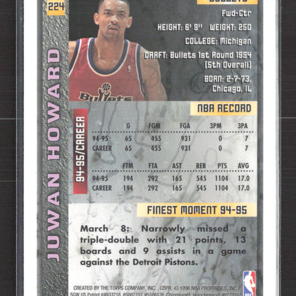 1996 Topps Finest Juwan Howard #224