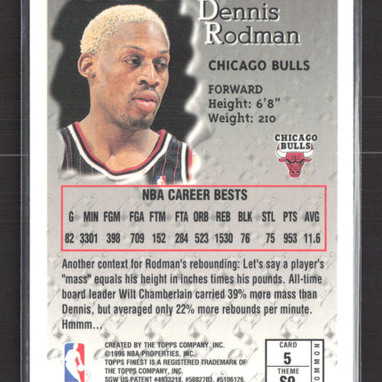 1996 Topps Finest Sterling Dennis Rodman #5