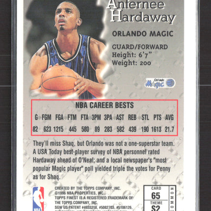 1996 Topps Finest Sterling Anfernee Hardaway #65 With Coating