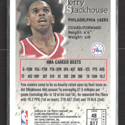 1996 Topps Finest Sterling Jerry Stackhouse #48