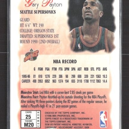 1996 Topps Finest Maestros Gary Payton #25