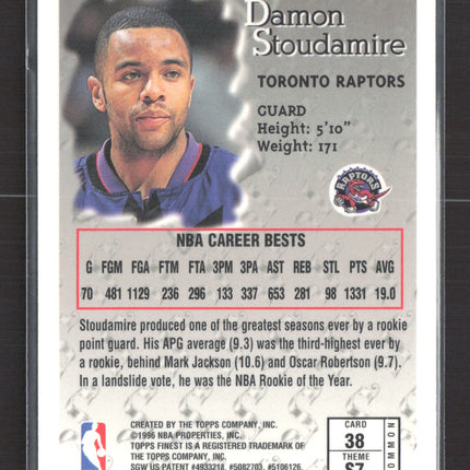 1996 Topps Finest Sterling Damon Stoudamire #38