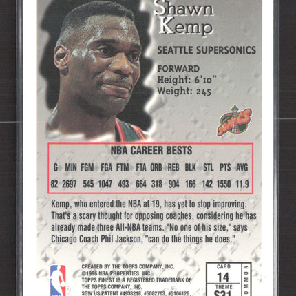1996 Topps Finest Sterling Shawn Kemp #S31