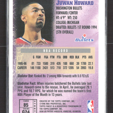 1996 Topps Finest Gladiators Juwan Howard #G24