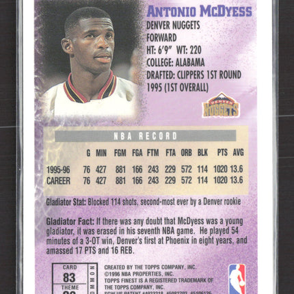 1996 Topps Finest Gladiators Antonio McDyess #G2