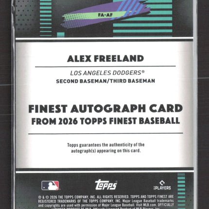 2026 Topps Finest Alex Freeland #FA-AF RC 016/199 Auto