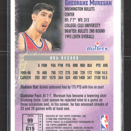 1996 Topps Finest Gladiators Gheorghe Muresan #G19
