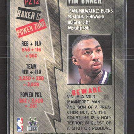 1996 Topps Stadium Club Power Zone Vin Baker #PZ12