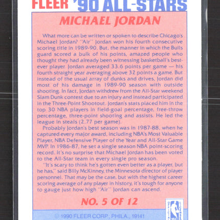 1990 Fleer All-Stars Michael Jordan #5 of 12