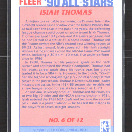 1990 Fleer All-Stars Isiah Thomas #6 of 12