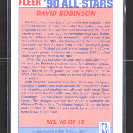 1990 Fleer All-Stars David Robinson #10 of 12