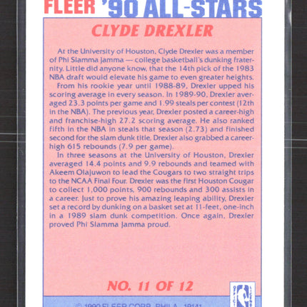1990 Fleer '90 All-Stars Clyde Drexler #11