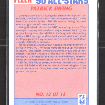 1990 Fleer All-Stars Patrick Ewing #12