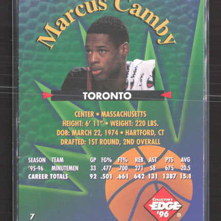 1996 Collector's Edge Rookie Rage Marcus Camby #7