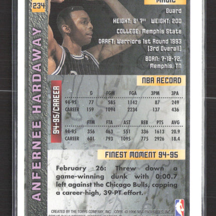 1996 Topps Finest Anfernee Hardaway #234 With Coating