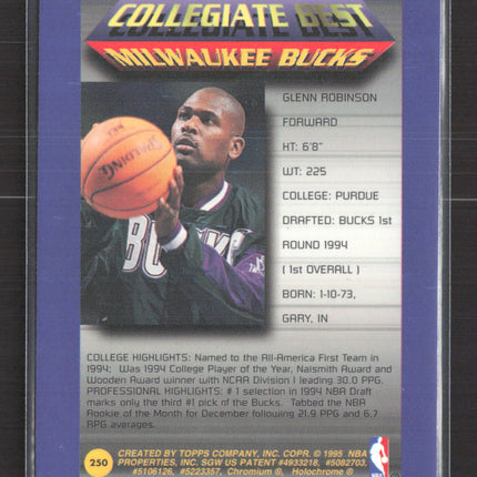 1995 Topps Finest Collegiate Best Glenn Robinson #250