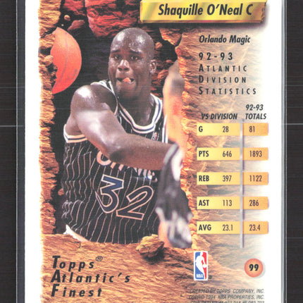 1994 Topps Atlantic's Finest Shaquille O'Neal #99
