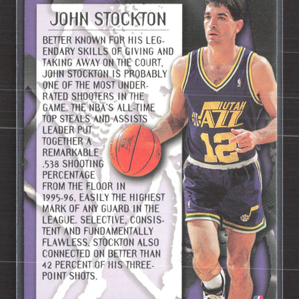 1995 Fleer Metal Metallized John Stockton #133
