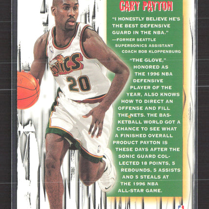 1996 Fleer Metal Metal Shredders Gary Payton #144