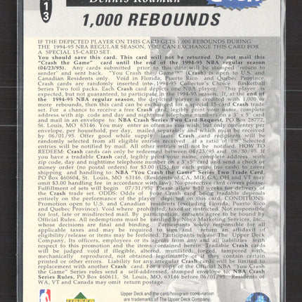 1994 Upper Deck Collector's Choice You Crash the Game Dennis Rodman #R13 Silver