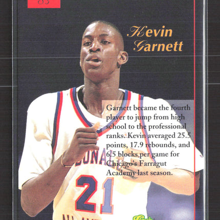 1995 Classic 5 Sport Autograph Edition Kevin Garnett #S5
