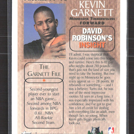 1996 Topps ProFiles David Robinson Kevin Garnett #PF-15