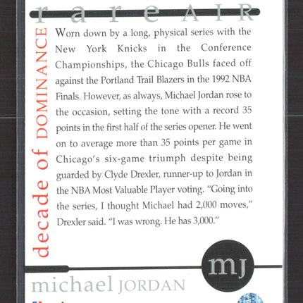 1994 Upper Deck Rare Air Decade of Dominance Michael Jordan #85