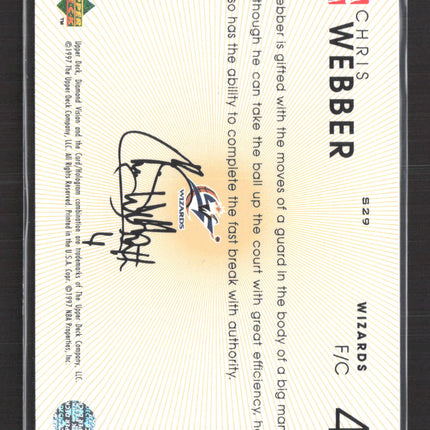 1997 Upper Deck Diamond Vision Chris Webber #S29